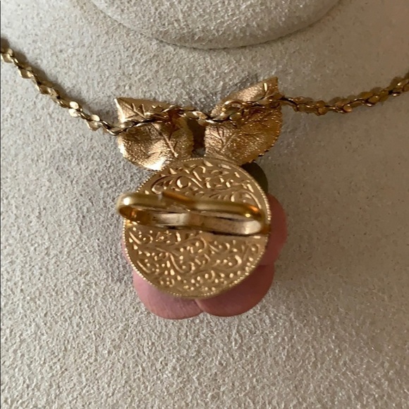 PINK CHINA ROSE NECKLACE PENDANT 19” - Picture 9 of 9